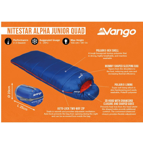 Wildhunter.ie - Vango | Nitestar Alpha Junior Quad Sleeping Bag -  Sleeping Bags 