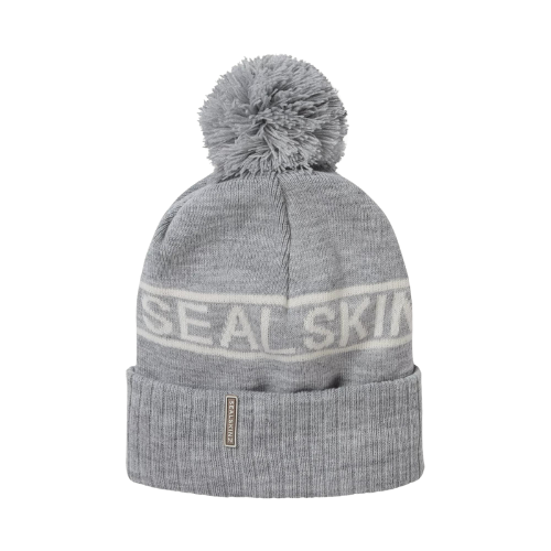 Heacham | Waterproof Cold Weather Icon Bobble Hat | Grey/Cream