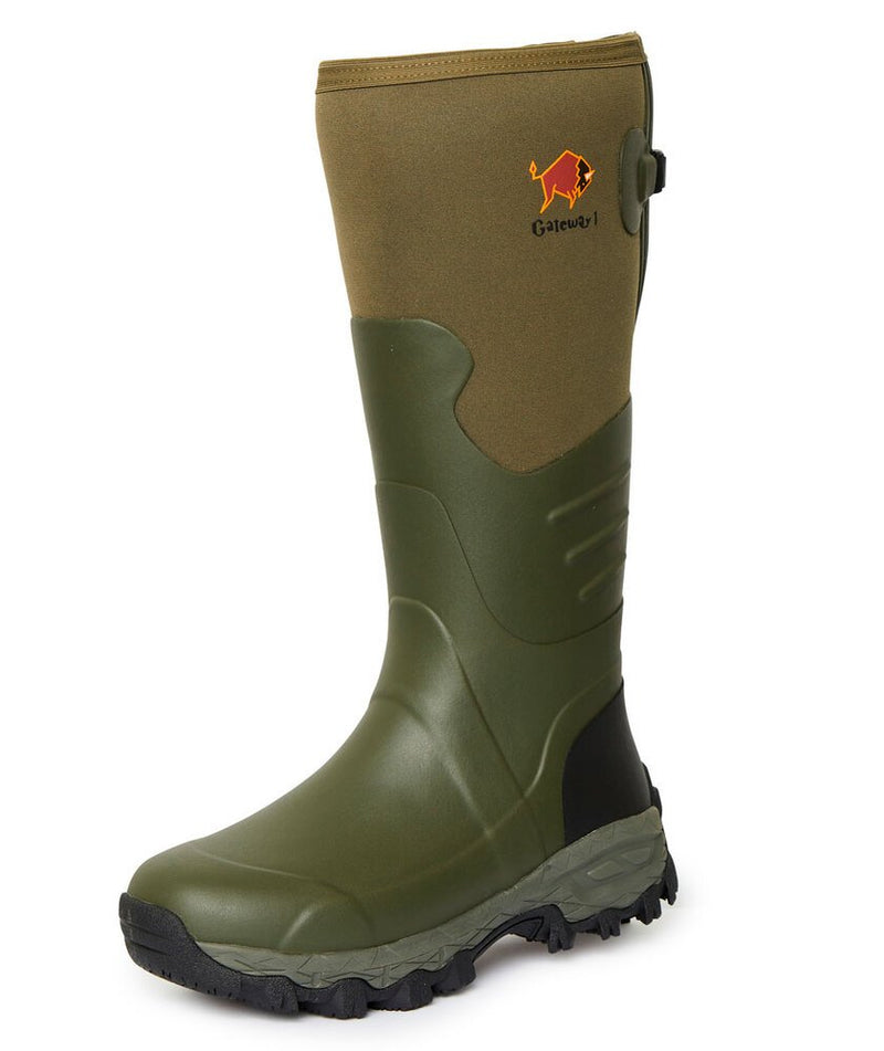 Load image into Gallery viewer, Wildhunter.ie - Gateway1 | Woodwalker Wide Fit Calf | 18&quot; 4mm Neo | Rubber Boots | Khaki -  Wellingtons 
