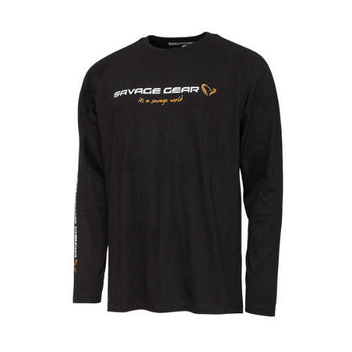 Wildhunter.ie - Savage Gear | Signature Logo Long Sleeve T-Shirt | Black Caviar -  Fishing Tshirts 