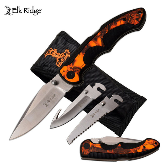 Wildhunter.ie - Elk Ridge | Folding Knife | 4.75" Orange Camo | Spring Assissted Knife -  Knives 