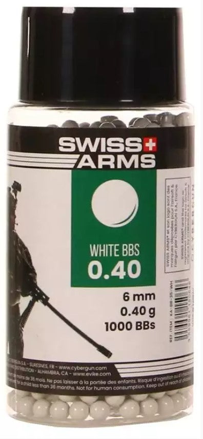 Wildhunter.ie - Swiss Arms | White BBs | 1000 Balls -  Airsoft Ammunition 