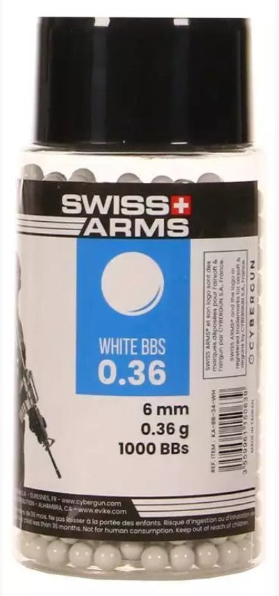 Wildhunter.ie - Swiss Arms | White BBs | 1000 Balls -  Airsoft Ammunition 