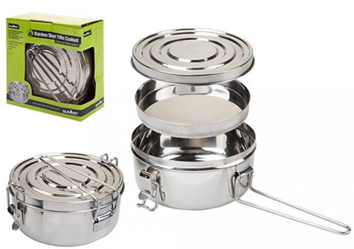 Wildhunter.ie - Summit | 1l Stainless Steel Cooking Pan with Lid & Plate -  Camping Utensils 